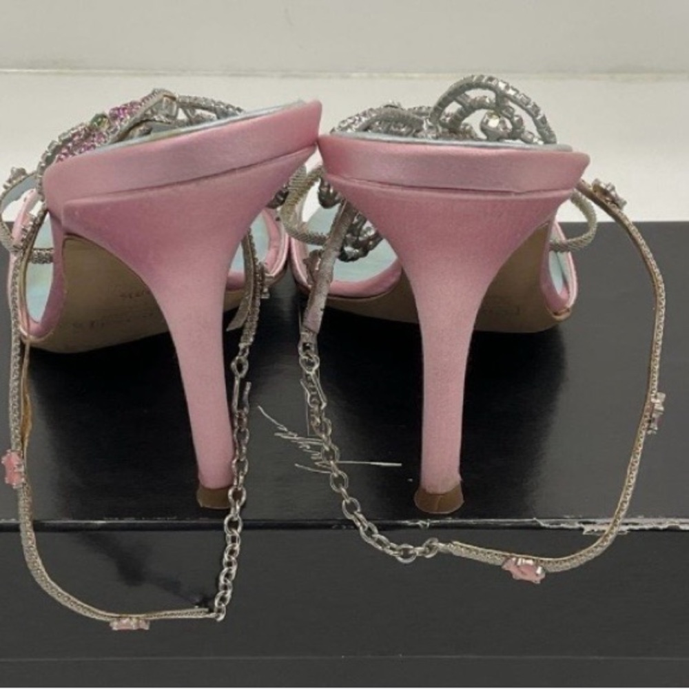 Zanotti Pink Butterfly Strap High Heel Sandals - Picture 3 of 4